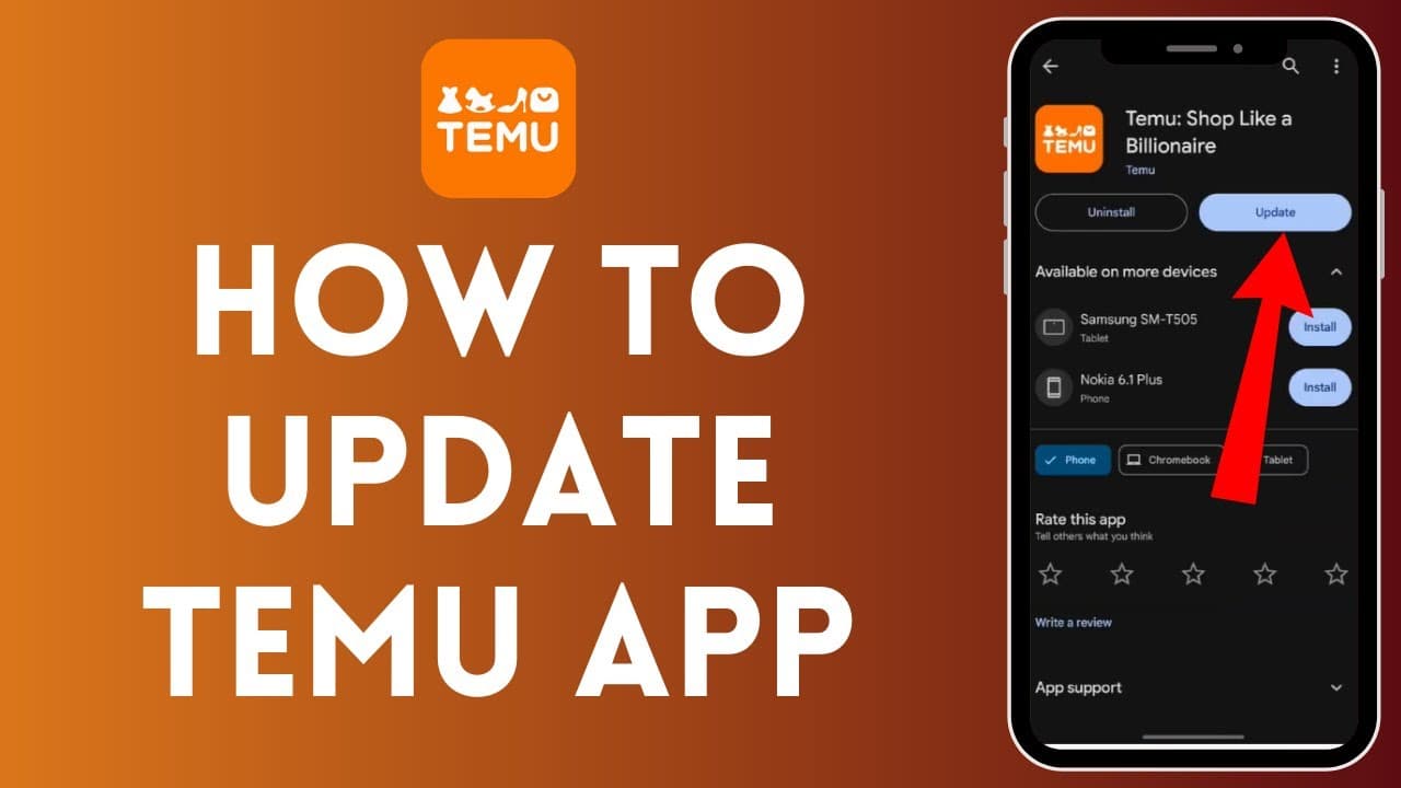 Kuinka Päivitä Temu-sovellus eri laitteilla