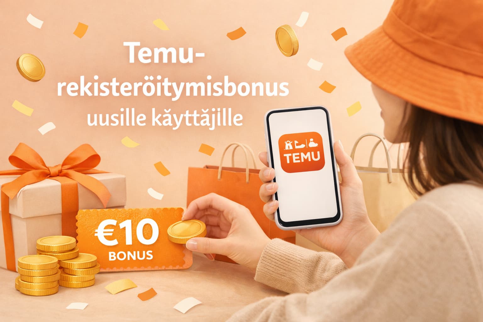 Temu-rekisteröitymisbonus uusille käyttäjille Temu-sovelluksessa
