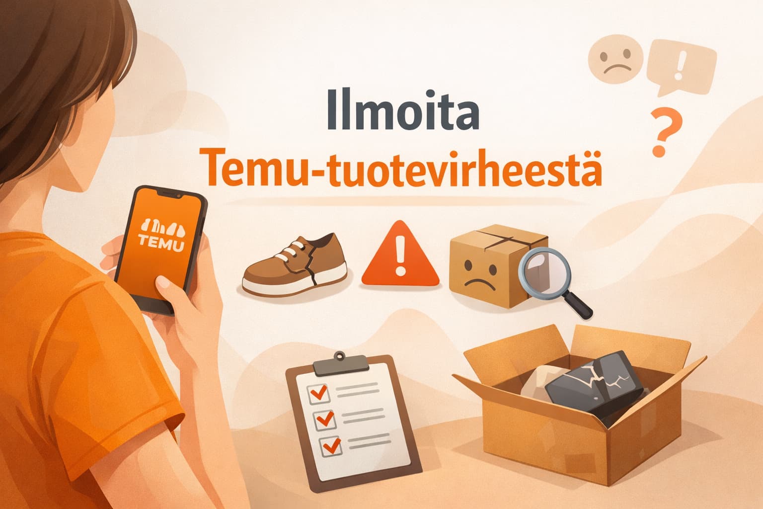 Ilmoita Temu-tuotevirheestä sovelluksessa helposti